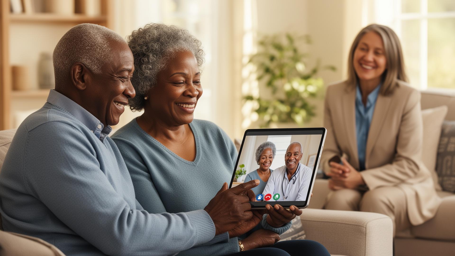 Senior couple getting Medicare consultation