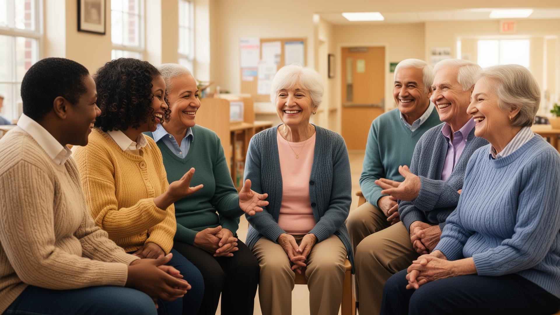 Diverse group of seniors learning about Medicare